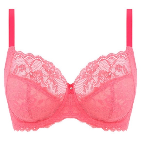 Freya Bra Pink Offbeat Side Support Unlined Lace NWOT Size 32H - Picture 1 of 6